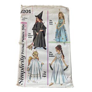 1960s Simplicity 6201 Pattern Size Medium 8-10 Witch Goddess Angel Fairy CUT